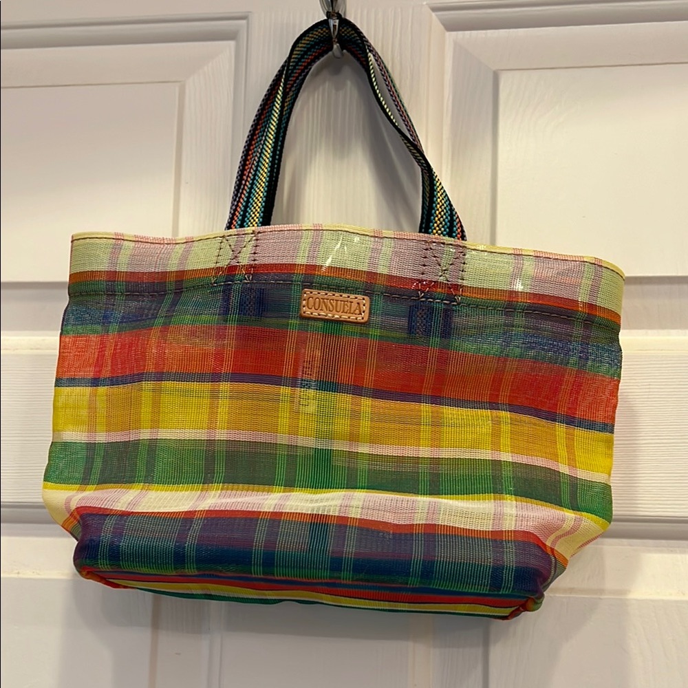Consuela Multicolor Plaid Tote Bag